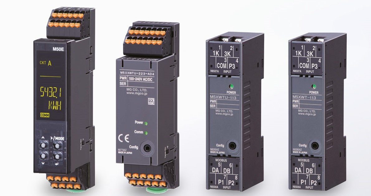 M-System M50EXWTU 多迴路電力轉換器，OLED 顯示、RS-485 Modbus、DIN 導軌安裝、480V AC 直入